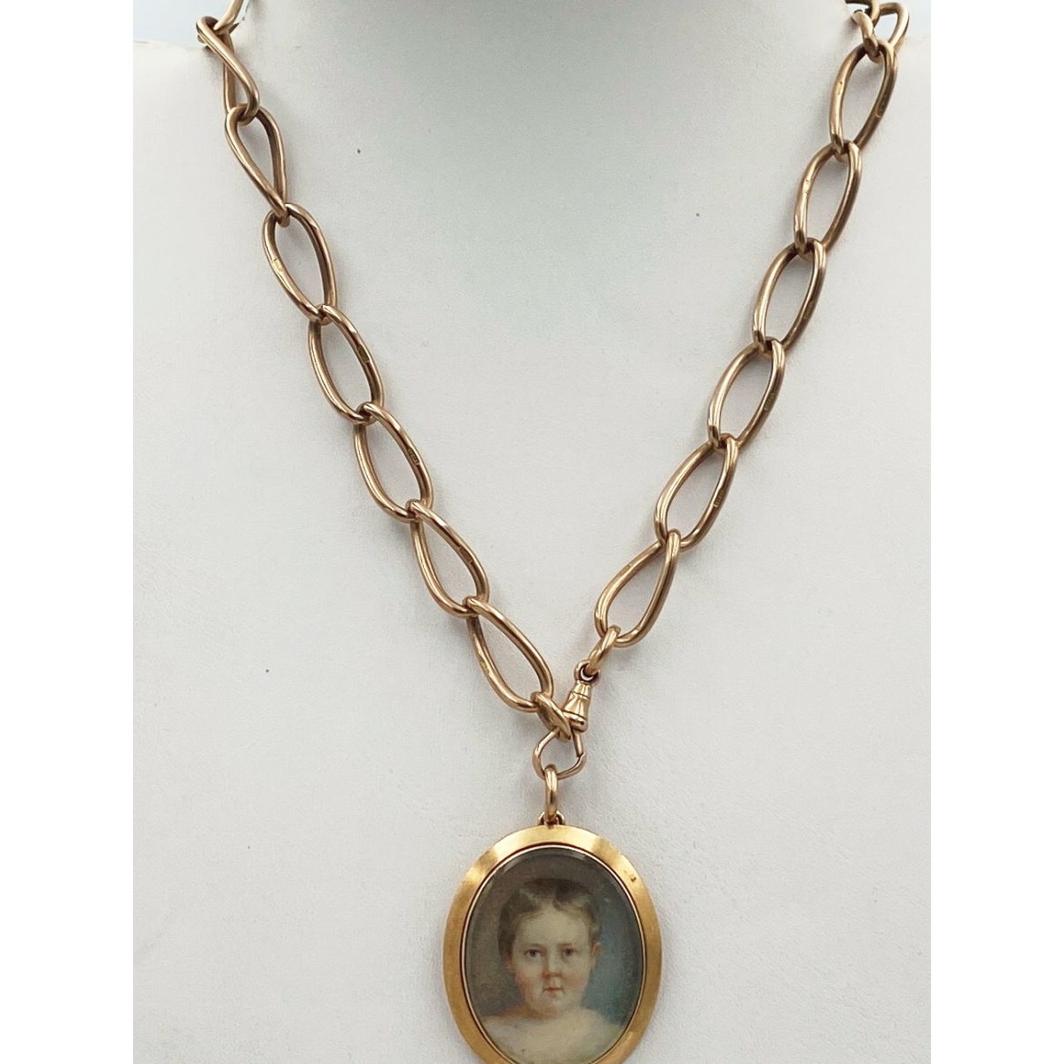Fabulous Open Oval Link Rose Gold Antique English Chain - Unusual Link - Chain Only