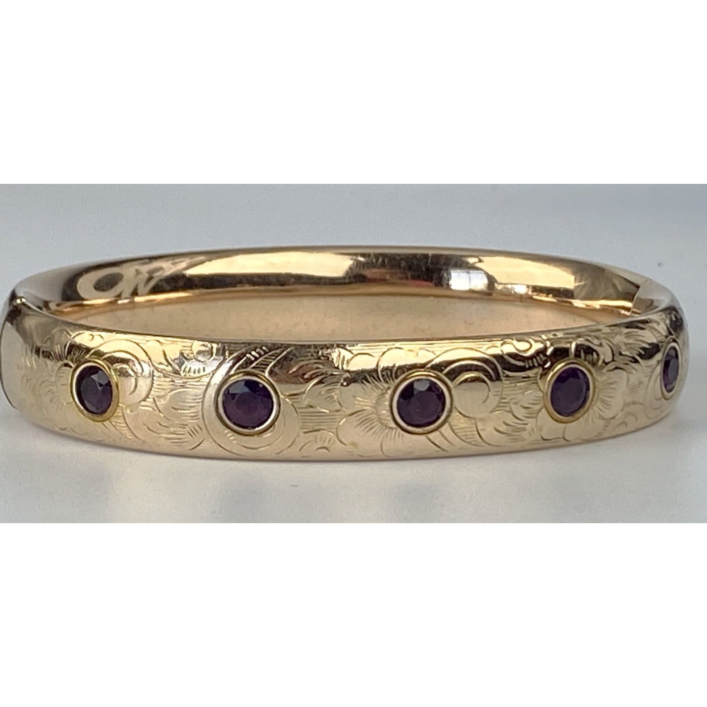 Exceptional Multi-stone Amethyst Engagement Bangle