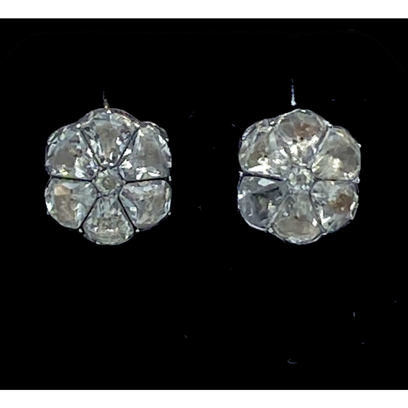 Fabulous Floral Rock Crystal Georgian Early English Earrings