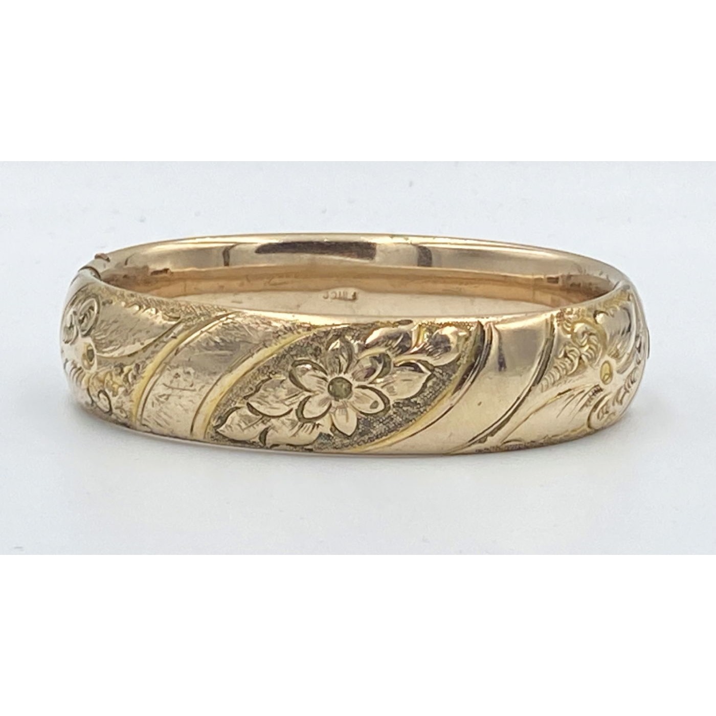 Unusually SMALL Wide Bangle w/ Deep Engraving