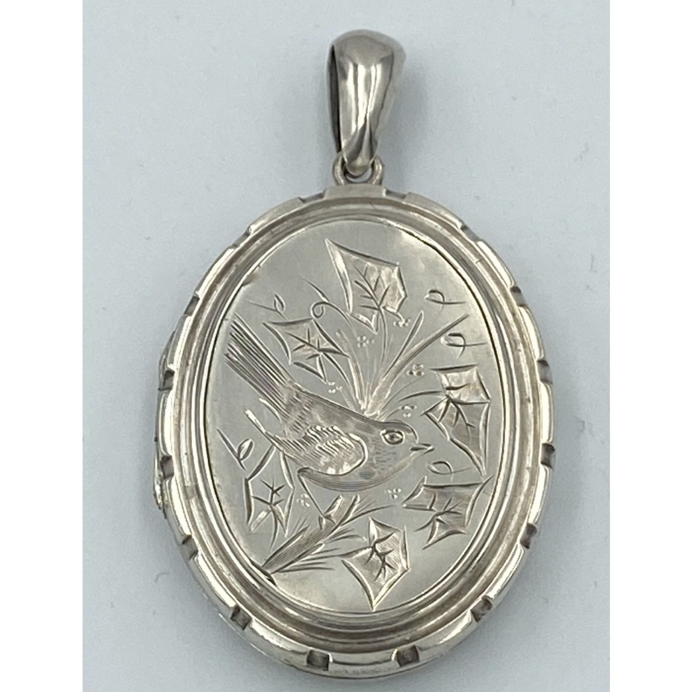 Wonderful Bird Aesthetic Antique English Silver Locket