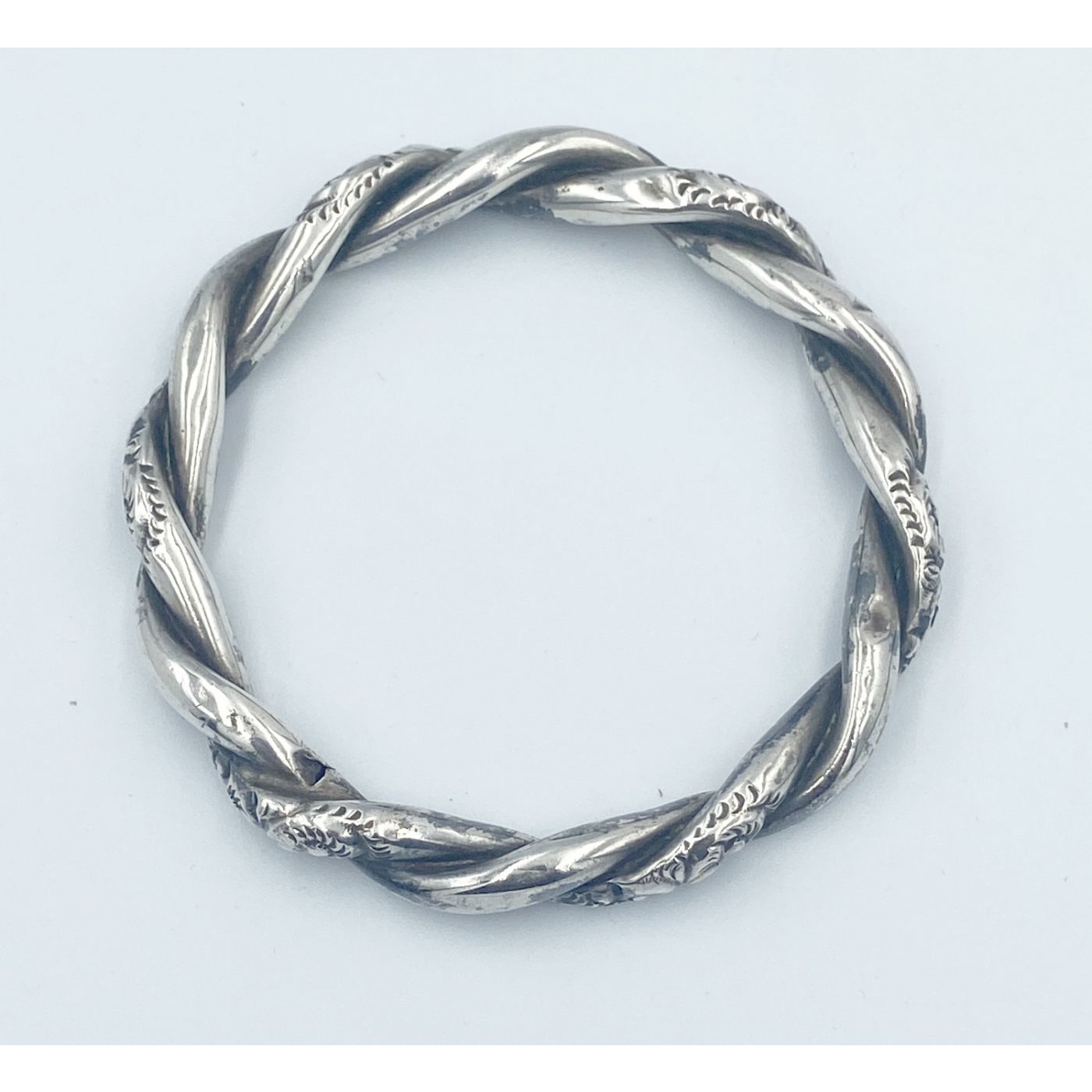 Outstanding Slightly Larger Sterling Silver Twist Bangle