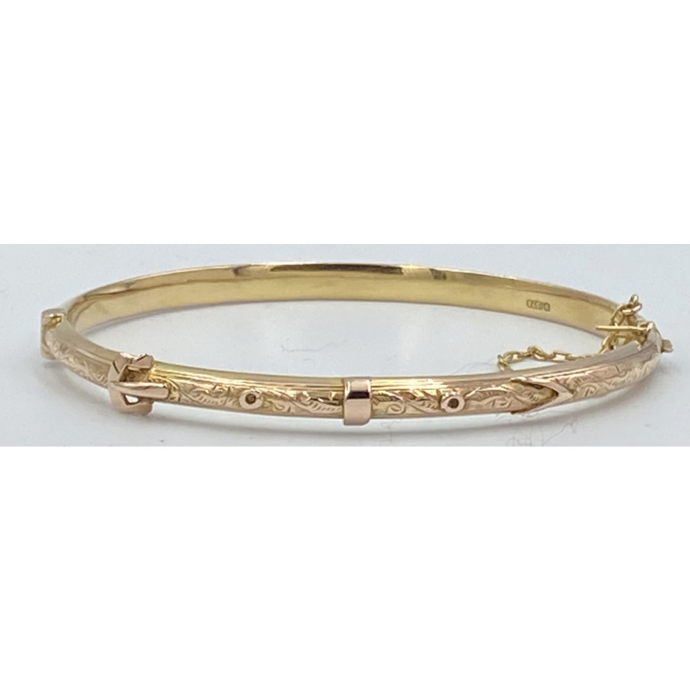 Exceptional Narrow GOLD Buckle Bangle