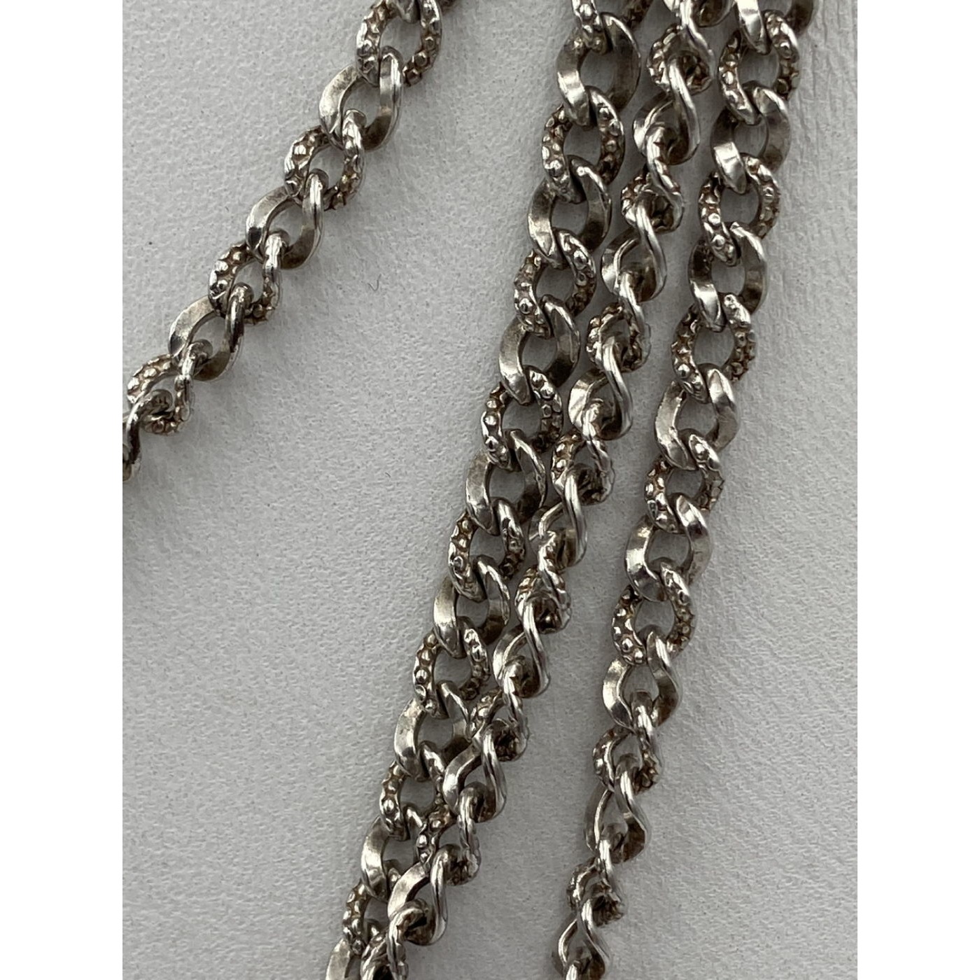 Brilliant Cut Sterling Silver Victorian 56" Long Chain