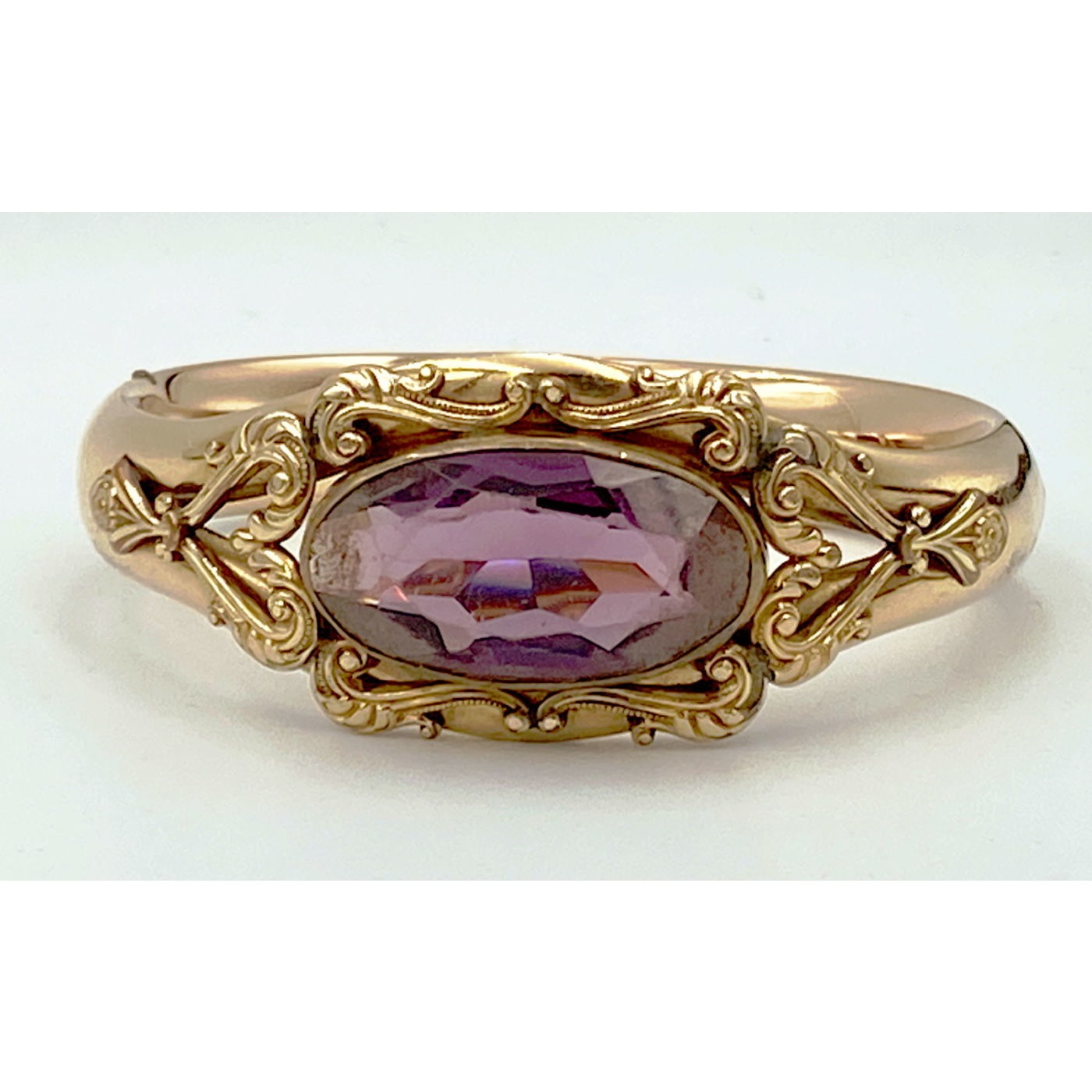 Prettiest Center Purple Stone Larger-Than-Average Engagement Bangle