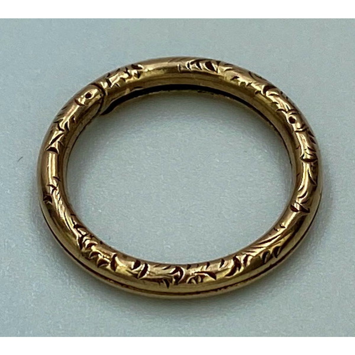 Unusual Antique English Engraved Gold Split Ring - Fun, Something Different