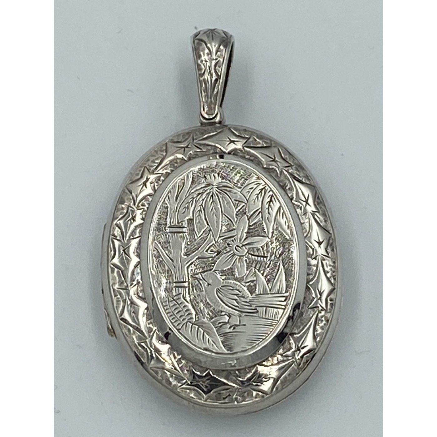 Incredible Cutout Layered Bird Swallow Aesthetic Antique English Silver Locket