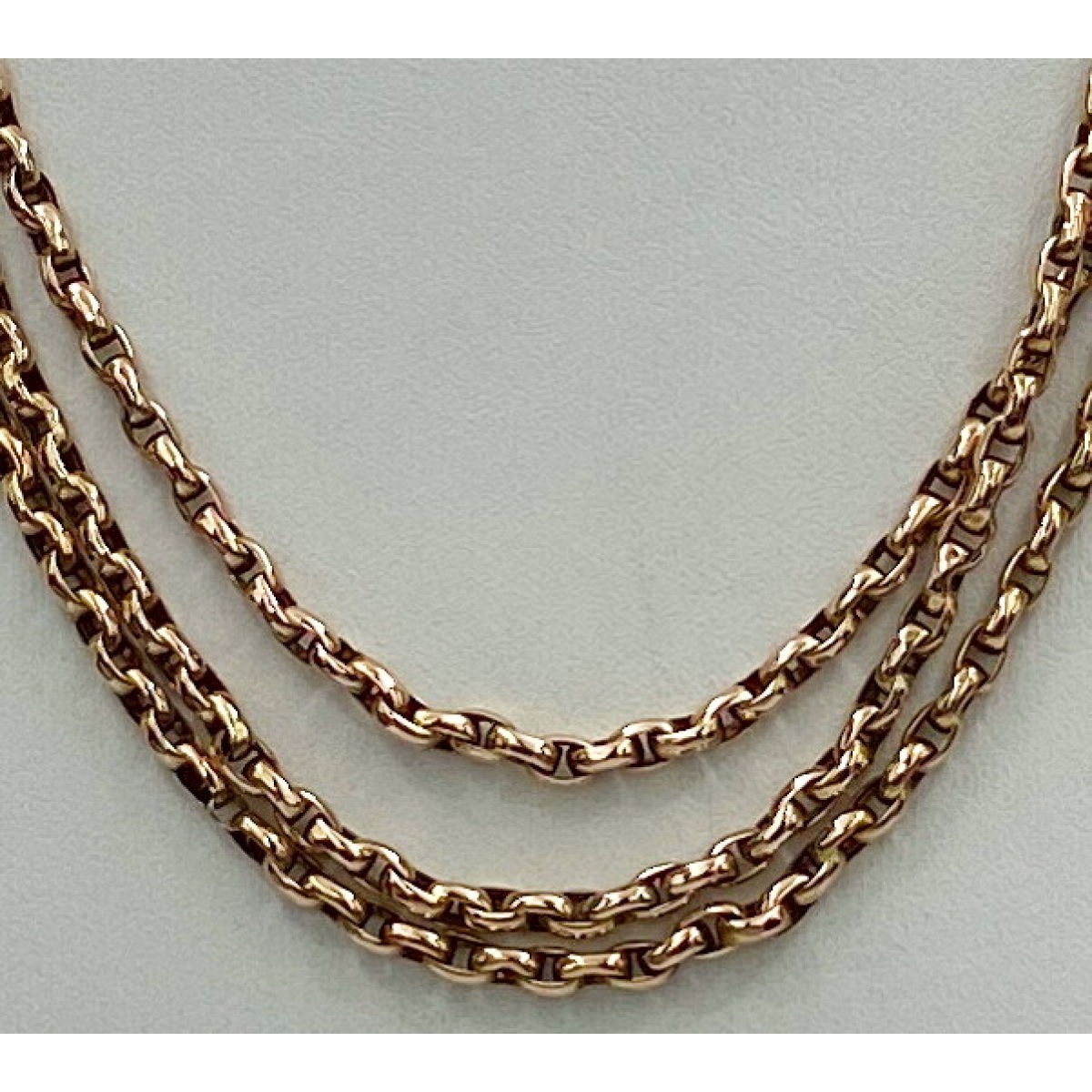 48" Wheat Link Antique English Gold Chain - Serviceable Length