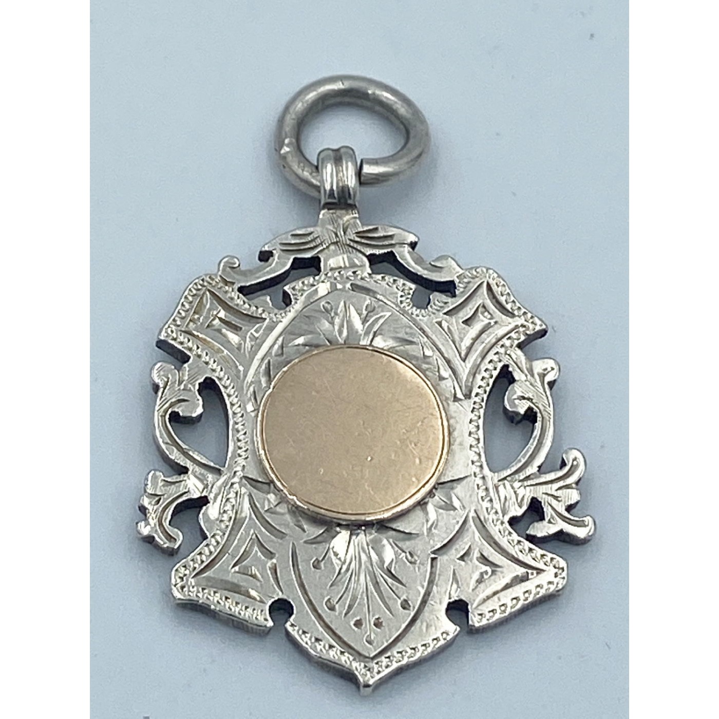 Lovely Large Ornate Silver Medal with Gold