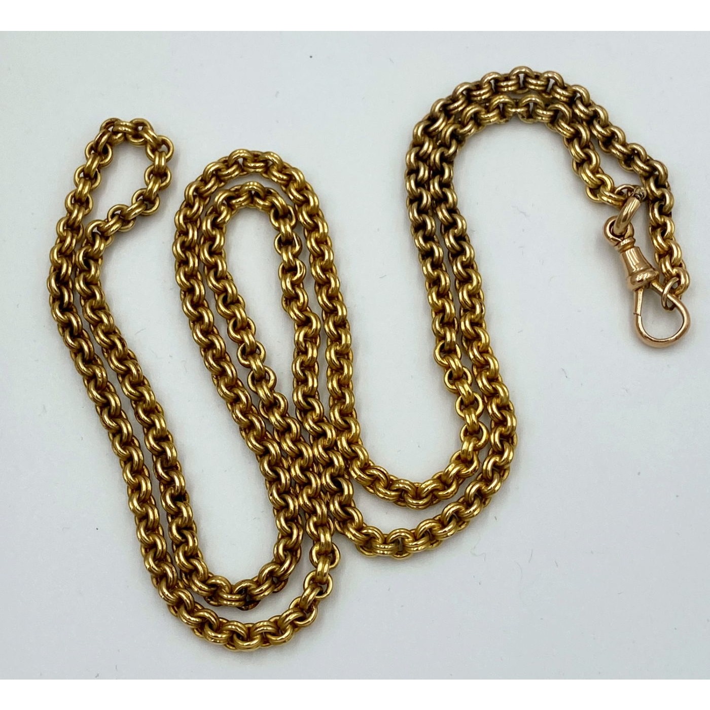 Luscious 30" 15 karat Gold Tightly Woven Rolo Link English Watch Chain
