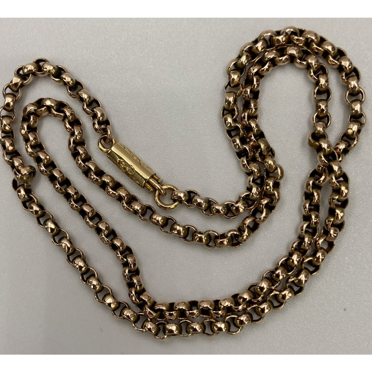 16.5" Small Rolo Link Antique English Gold Chain