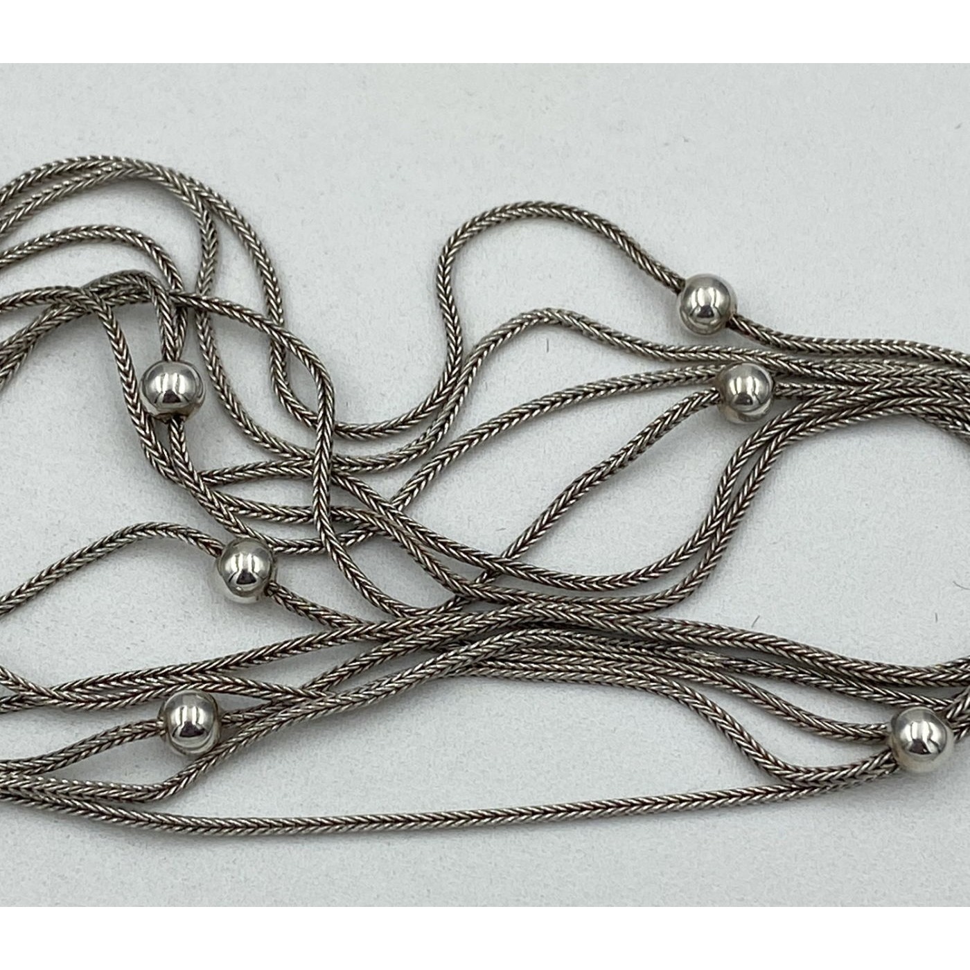 Lovely 51" Long Sterling Silver Chain with Interspersed Balls